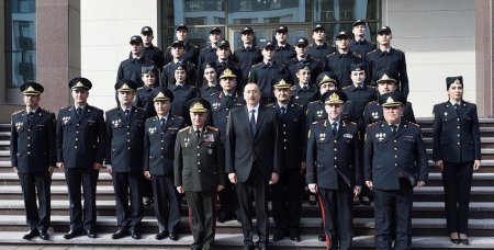 Pezident İlham Əliyev Daxili İşlər Nazirliyinin Polis Akademiyasında yeni tədris binasının açılışında iştirak edib