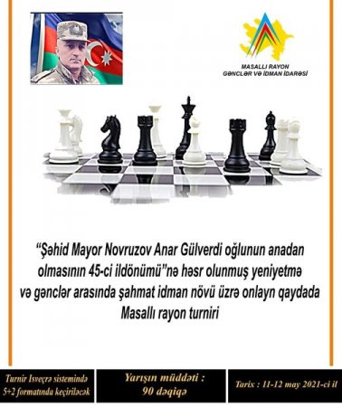 Şəhid Anar Novruzovun xatirəsinə şahmat turniri keçiriləcək