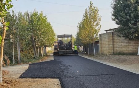 Masallının Çaxırlı ərazisində şəhid küçələrinə asfalt örtüyü döşəndi