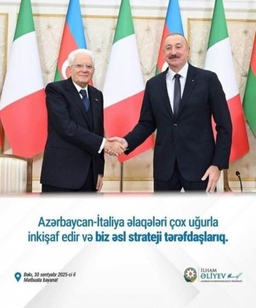 Azərbaycan Respublikası Prezidenti İlham Əliyevin İtaliya Respublikasının Prezidenti Sercio Mattarella ilə görüşdən sonra mətbuata bəyanatı