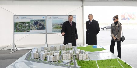 Azərbaycan Respublikasının Prezidenti İlham Əliyev MİDA-nın Hövsan Yaşayış Kompleksində ilk binanın təməlqoyma mərasimində iştirak edib