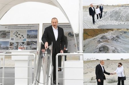 Prezident İlham Əliyev Palçıq Vulkanları Turizm Kompleksinin təməlqoyma mərasimində iştirak edib