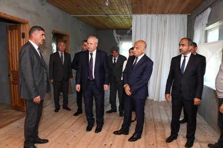 Şəhid ailəsi üçün təmir edilən evə baxış keçirilib