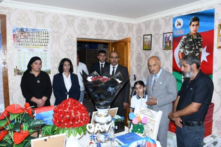 Qızılağac kəndində Vətən müharibəsi şəhidinin ailəsi ziyarət olunub